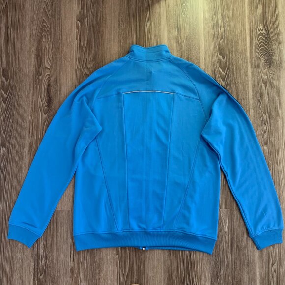 Adidas Blue Black Stripe Light Weight Zip Up Track Jacket, Size XL - Picture 2 of 10